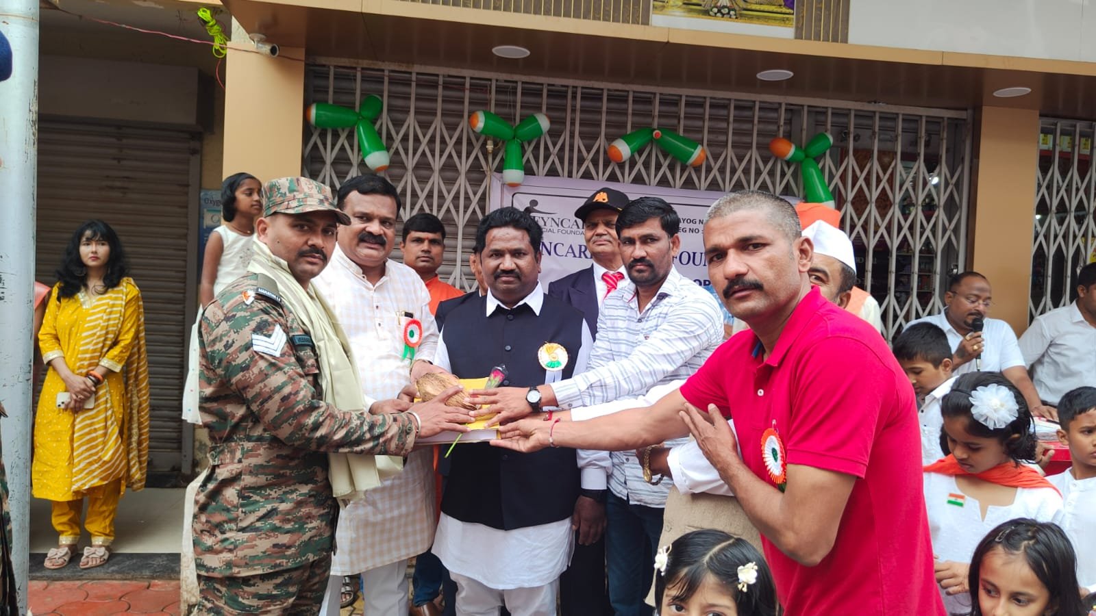 Book Distribution at Dattanagar 15-08-2025 2